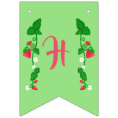 Berry Sweet Strawberry Mint Green 1st Birthday バンティングフラッグ (第2の旗)