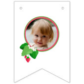 Berry Sweet Strawberry Mint Green 1st Birthday バンティングフラッグ (第1の旗)