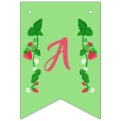 Berry Sweet Strawberry Mint Green 1st Birthday バンティングフラッグ (第3の旗)