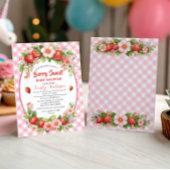 Berry Sweet Strawberry Pink Floral Baby Shower | 招待状