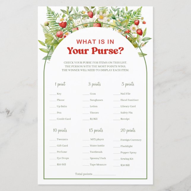 Berry Sweet Strawberry What's in Your Hopings Game (正面)