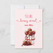 Berry Sweet Stripes Cupcake Whimsy Valentines Day ノートカード (正面)