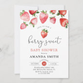 Berry Sweet Summer Strawberry Baby 招待状 (正面)