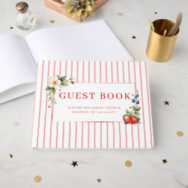 Berry Sweet Theme Strawberry Stripes Bridal Shower ゲストブック