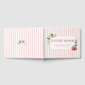 Berry Sweet Theme Strawberry Stripes Bridal Shower ゲストブック (全面)