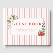 Berry Sweet Theme Strawberry Stripes Bridal Shower ゲストブック (正面)