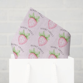 Berry Sweet Watercolor Strawberry Pink Baby Shower 薄葉紙
