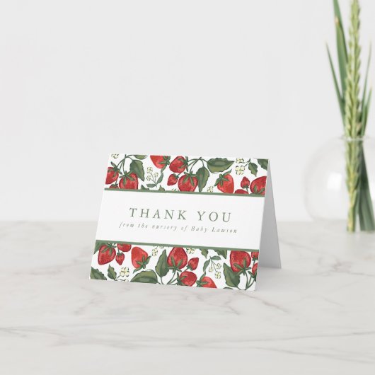Berry Theme Baby Shower Thank You Card サンキューカード (正面)