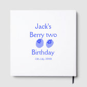 Berry two birthday blue berry add name date kids r ゲストブック (裏面)