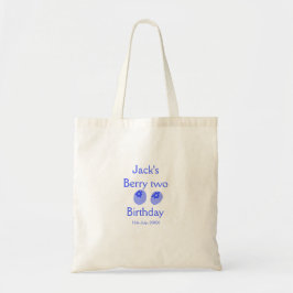 Berry two birthday blue berry add name date kids r トートバッグ