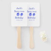 Berry two birthday blue berry add name date kids r ハンドファン (正面&裏面)