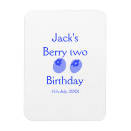 Berry two birthday blue berry add name date kids r マグネット
