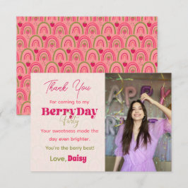 BerryDayパーティー – 誕生日フラットサンキューカード サンキューカード