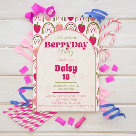 BerryDayパーティー – 誕生日招待状 招待状