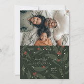 Berryful Botanicalクリスマスフォトフラットカード シーズンカード (正面)