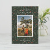 Berryful Botanical Patternクリスマスフォトカード シーズンカード (スタンド正面)