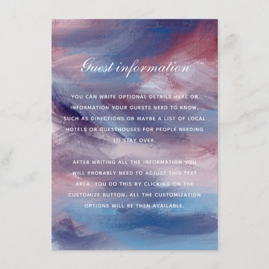 Berryink Purple Blueのインサ芸術的ッ結婚トカード エンクロージャーカード (正面)