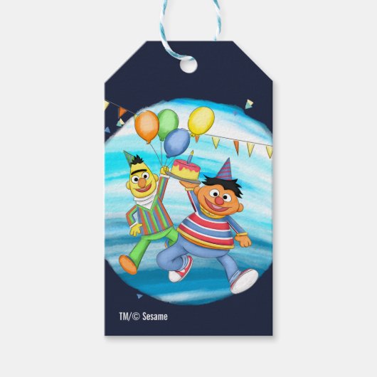 BertとErnie誕生日バルーン ギフトタグ (正面)