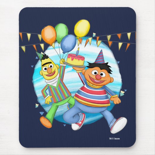 BertとErnie誕生日バルーン マウスパッド (正面)