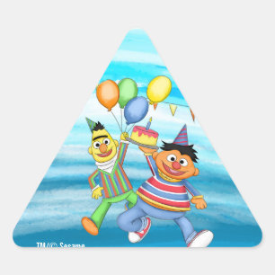 BertとErnie誕生日バルーン 三角形シール