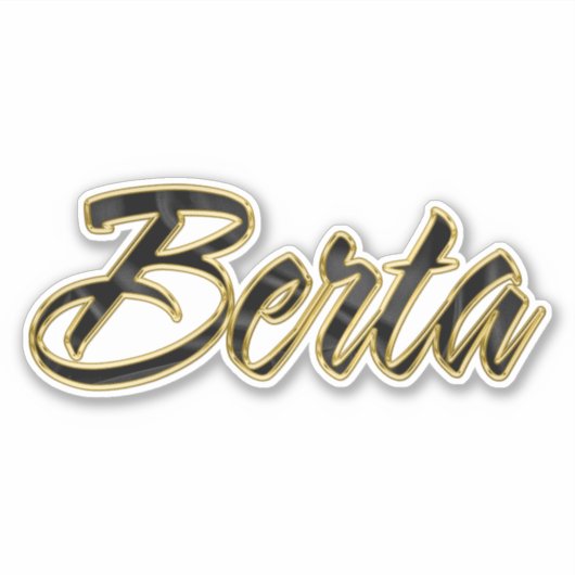 Berta black gold Lettering Aufkleber Sticker シール (正面)