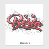 Berta red Heart Graffiti Aufkleber Sticker シール (シート)