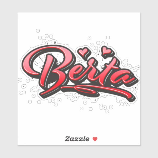 Berta red Heart Graffiti Aufkleber Sticker シール (シート)
