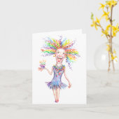 Bertha誕生日広い-メッセージカード- 4" x 5.6" カード (黄色い花)