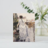 Berthe Morisotによって低木に水をやった若い女性 ポストカード (スタンド正面)