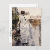 Berthe Morisotによって低木に水をやった若い女性 ポストカード (正面/裏面)