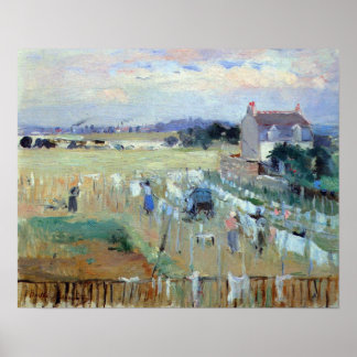 Berthe Morisotによる洗濯物乾燥 ポスター