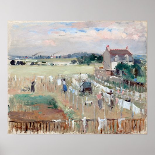 Berthe Morisotぶら下がったの洗濯物を乾かす ポスター (正面)