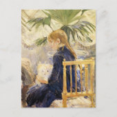 Berthe Morisotポストカードで犬と一緒に少女 ポストカード (正面)