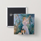 Berthe Morisot -さくらんぼピッカー 缶バッジ (正面&裏面)