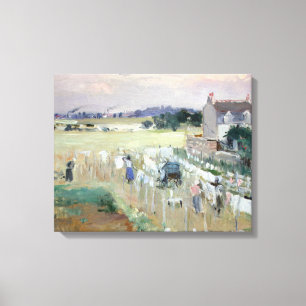 Berthe Morisot -ぶら下がった洗濯物を乾かす キャンバスプリント