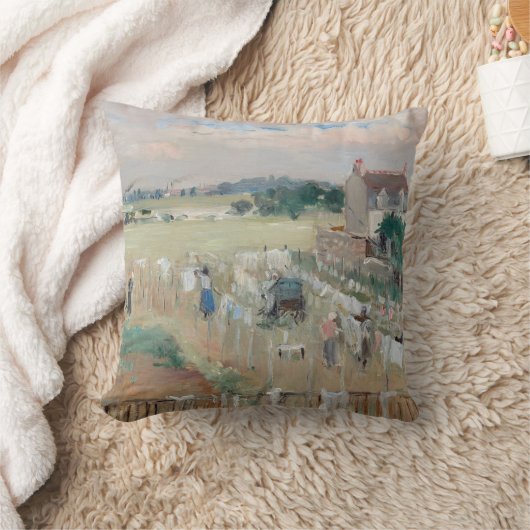 Berthe Morisot -ぶら下がった洗濯物を乾かす クッション (ブランケット)