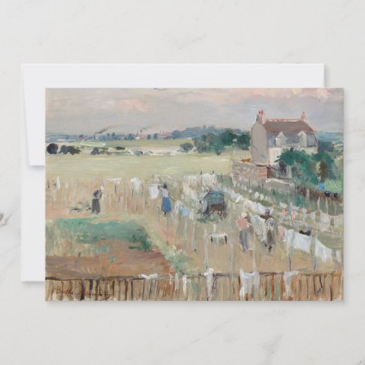 Berthe Morisot -ぶら下がった洗濯物を乾かす サンキューカード (正面)