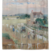 Berthe Morisot -ぶら下がった洗濯物を乾かす シャワーカーテン (正面)