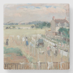 Berthe Morisot -ぶら下がった洗濯物を乾かす ストーンコースター