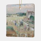 Berthe Morisot -ぶら下がった洗濯物を乾かす セラミックオーナメント (左)