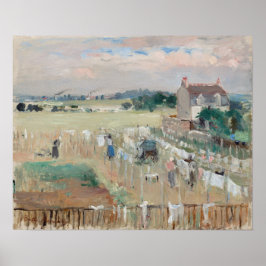 Berthe Morisot -ぶら下がった洗濯物を乾かす ポスター