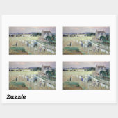 Berthe Morisot -ぶら下がった洗濯物を乾かす 長方形シール (シート)