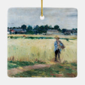 Berthe Morisot – ジュネビリエのホイートフィールドで セラミックオーナメント (裏面)