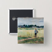 Berthe Morisot – ジュネビリエのホイートフィールドで 缶バッジ (正面&裏面)