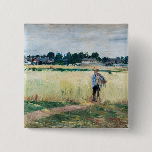 Berthe Morisot – ジュネビリエのホイートフィールドで 缶バッジ