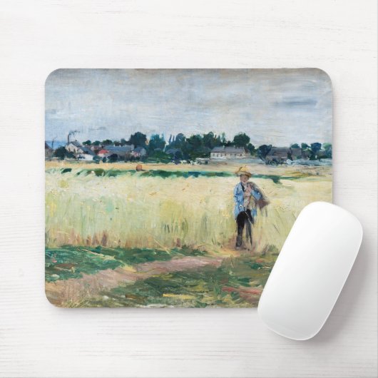 Berthe Morisot – ジュネビリーのウィートフィールド マウスパッド (マウス)
