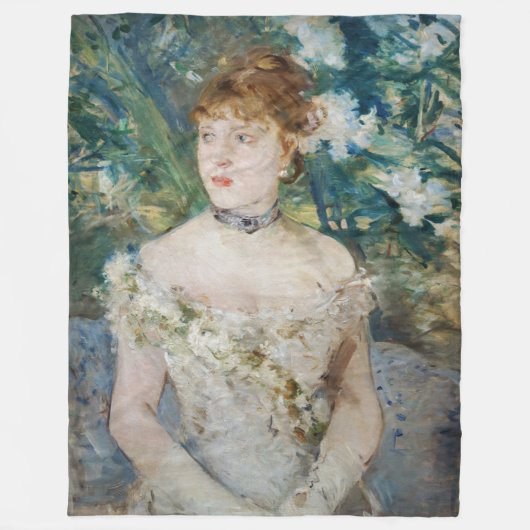 Berthe Morisot – ボールのガウンの少女 フリースブランケット (正面)