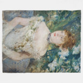 Berthe Morisot – ボールのガウンの少女 フリースブランケット (正面(横))