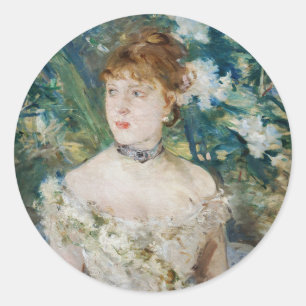 Berthe Morisot – ボールのガウンの少女 ラウンドシール