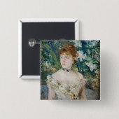 Berthe Morisot – ボールのガウンの少女 缶バッジ (正面&裏面)